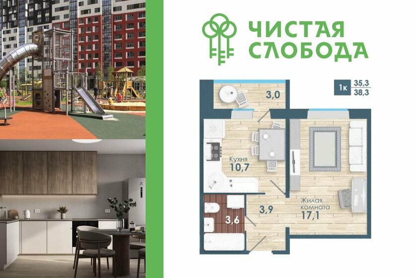 32 м², 1-комнатная квартира 4 200 000 ₽ - изображение 75