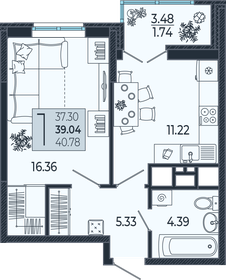 Квартира 38,9 м², 1-комнатная - изображение 1