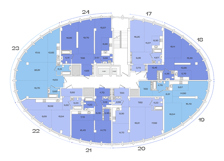 80,1 м², 2-комнатная квартира 25 101 944 ₽ - изображение 54