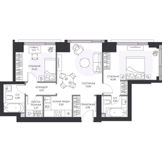 Квартира 65,1 м², 2-комнатная - изображение 3
