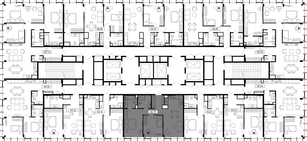 76 м², 2-комнатные апартаменты 40 600 000 ₽ - изображение 108