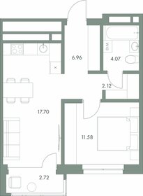 Квартира 45,2 м², 1-комнатная - изображение 1