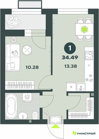 Квартира 34,5 м², 1-комнатная - изображение 1