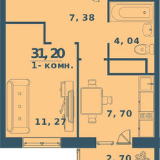 Квартира 31,2 м², 1-комнатная - изображение 2
