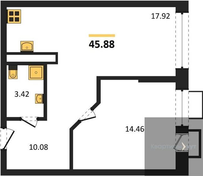 49,1 м², 1-комнатная квартира 7 676 157 ₽ - изображение 28