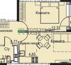 Квартира 39 м², 2-комнатная - изображение 2