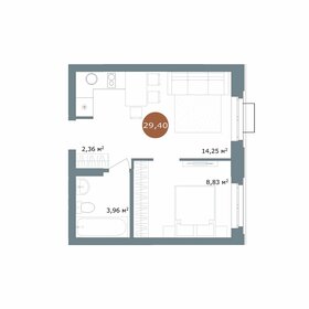 Квартира 29,4 м², 1-комнатная - изображение 1