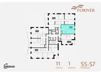 59,3 м², 1-комнатная квартира 32 382 624 ₽ - изображение 18