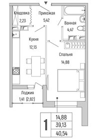 Квартира 40,5 м², 1-комнатная - изображение 1