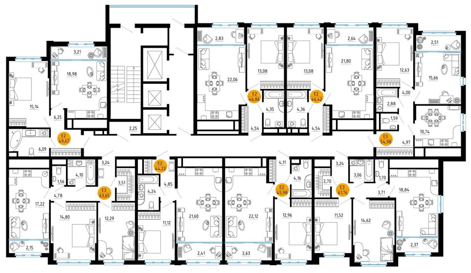 60,4 м², 2-комнатная квартира 7 550 687 ₽ - изображение 46