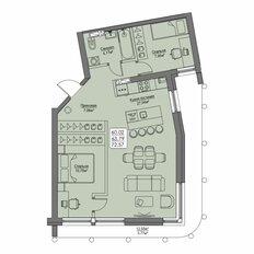 Квартира 63,8 м², 1-комнатная - изображение 4