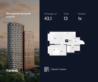 Квартира 43,1 м², 1-комнатная - изображение 1