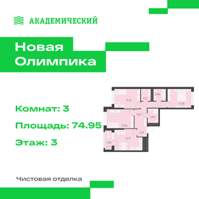 Квартира 75 м², 3-комнатная - изображение 1