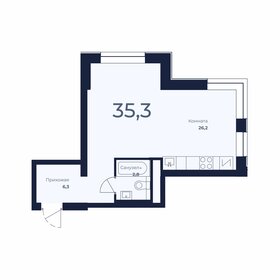 Квартира 35,3 м², студия - изображение 1