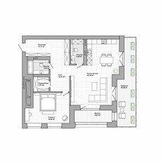 Квартира 121,3 м², 2-комнатная - изображение 2