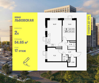 Квартира 54,7 м², 2-комнатная - изображение 1