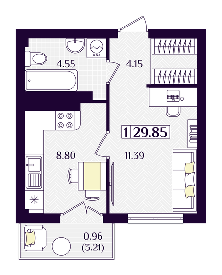 27 м², 1-комнатная квартира 12 100 000 ₽ - изображение 27