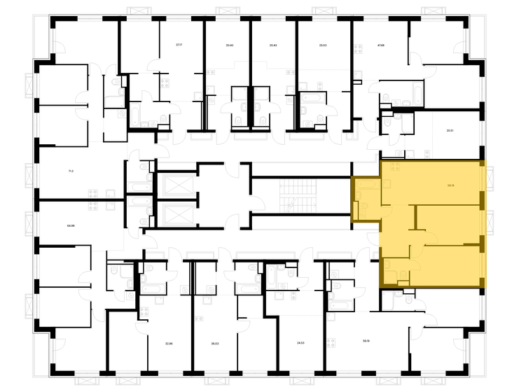 75,1 м², 2-комнатная квартира 11 700 000 ₽ - изображение 106