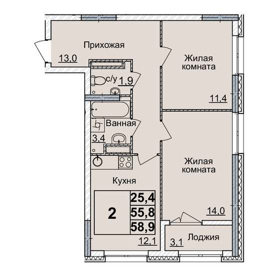 73,4 м², 2-комнатная квартира 15 103 000 ₽ - изображение 104