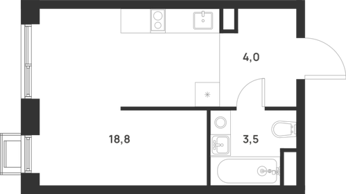 Квартира 26,3 м², студия - изображение 1