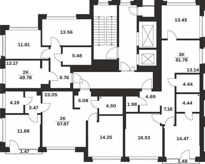 82,1 м², 2-комнатная квартира 15 845 300 ₽ - изображение 35