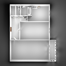 Квартира 42,5 м², 2-комнатная - изображение 2