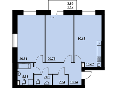 Квартира 84 м², 2-комнатная - изображение 1