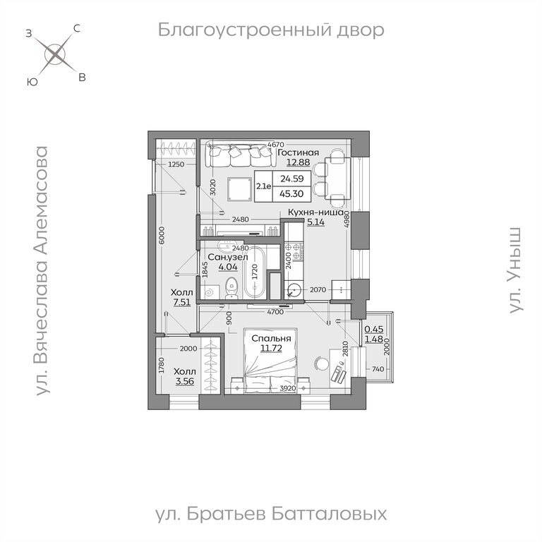 Варианты планировок ЖК «Батталовский» - планировка 10