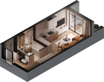 Квартира 41 м², 1-комнатные - изображение 1