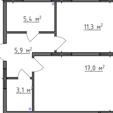 Квартира 42,7 м², 1-комнатная - изображение 3