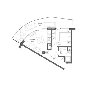Квартира 57,9 м², 2-комнатная - изображение 1