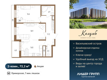 Квартира 72,2 м², 2-комнатная - изображение 1