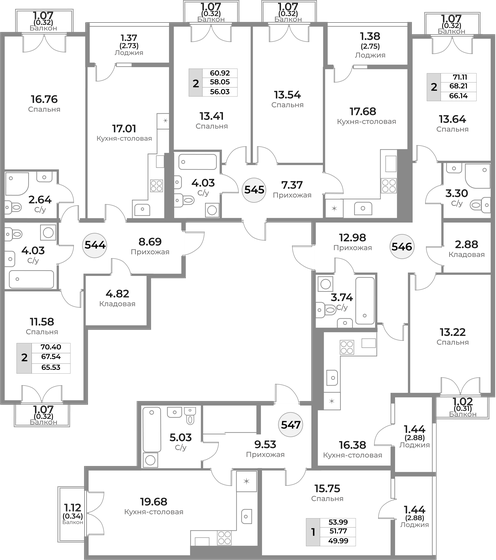 48,8 м², 2-комнатная квартира 7 909 120 ₽ - изображение 40