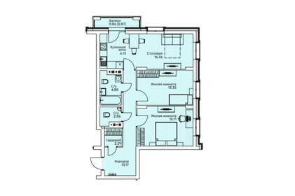 Квартира 76 м², 3-комнатная - изображение 1