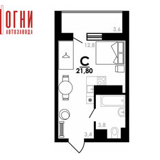 Квартира 21,8 м², студия - изображение 2