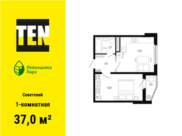 Квартира 37 м², 1-комнатная - изображение 1