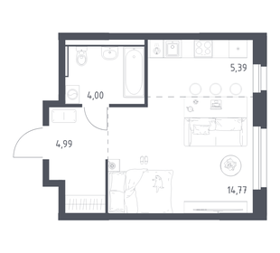 Квартира 29,2 м², студия - изображение 1