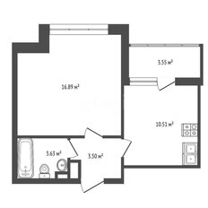 Квартира 34,5 м², 1-комнатная - изображение 2