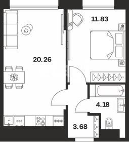Квартира 40 м², 1-комнатная - изображение 1