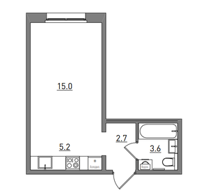 Квартира 26,5 м², студия - изображение 2