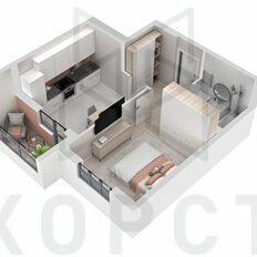 Квартира 32,7 м², 1-комнатная - изображение 2