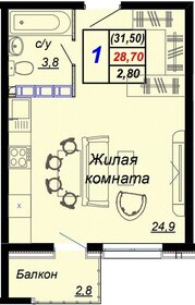 Квартира 31,5 м², 1-комнатная - изображение 1
