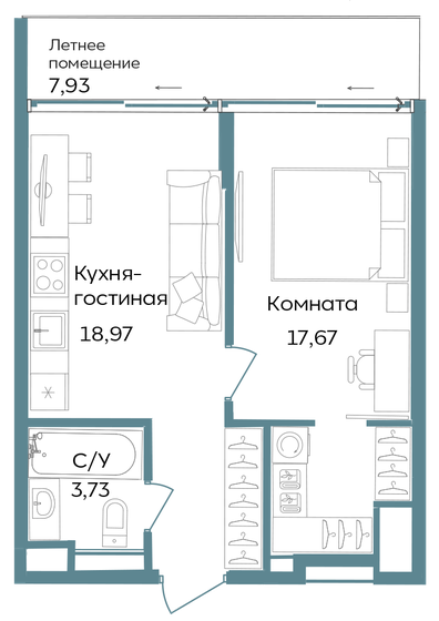 13 м², машиноместо 700 000 ₽ - изображение 57