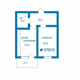 Квартира 41,5 м², 1-комнатная - изображение 1