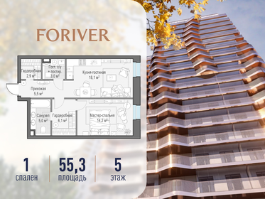 Квартира 55,3 м², 1-комнатная - изображение 1