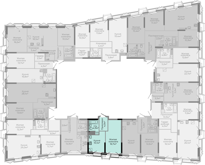 34,7 м², 1-комнатная квартира 9 400 770 ₽ - изображение 34