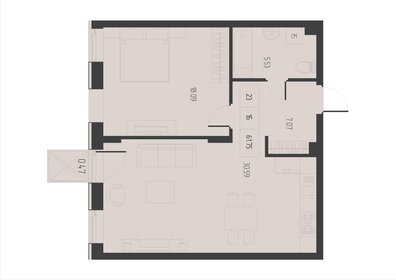 Квартира 61,8 м², 1-комнатная - изображение 1