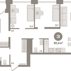 Квартира 90,7 м², 3-комнатная - изображение 3