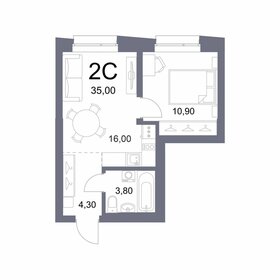 Квартира 35 м², 2-комнатная - изображение 1