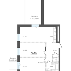 Квартира 78,5 м², 2-комнатная - изображение 3